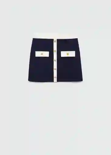 Falda Rayito Navy Talla S Mujer Mango