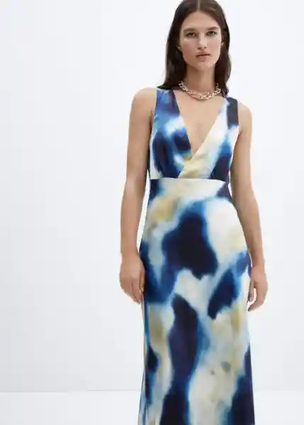 Vestido Vegasv-W Azul Noche Talla S Mujer Mango