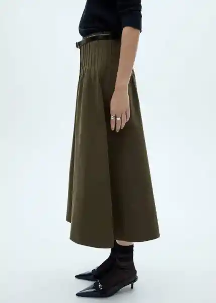 Falda Jara Khaki Talla M Mujer Mango