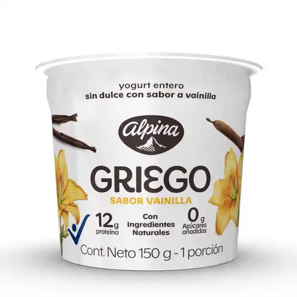 Yogurt Entero Sin Dulce Sabor Vainilla