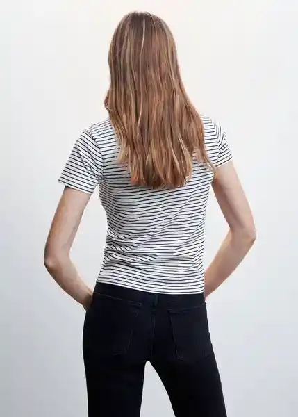 Camiseta Mangora-H Navy Talla L Mujer Mango