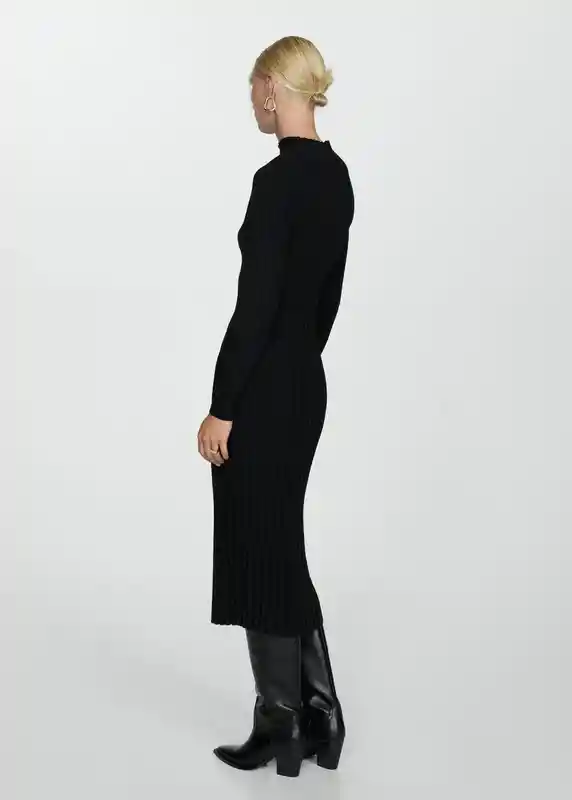 Vestido Flurry Negro Talla L Mujer Mango