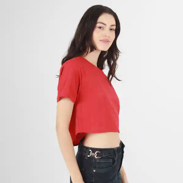 Blusa Cuello Redondo Manga Corta Rojo Talla S 690140