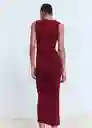 Vestido Petra Burdeos Talla S Mujer Mango
