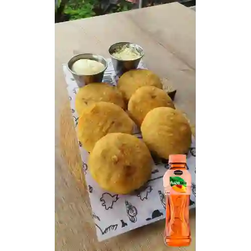 Arepitas de Chicharrón&Queso +Fuzetea Durazno 400ML