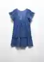 Vestido Golfet Celeste Talla 10 Niñas Mango