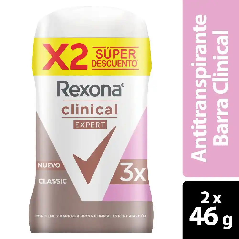 Rexona Desodorante Clinical Expert Classic en Barra