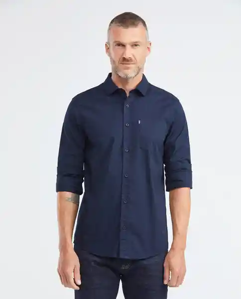 Camisa M/l Carbon Pocket Azul Dark Ultraoscuro Talla M Hombre Chevignon