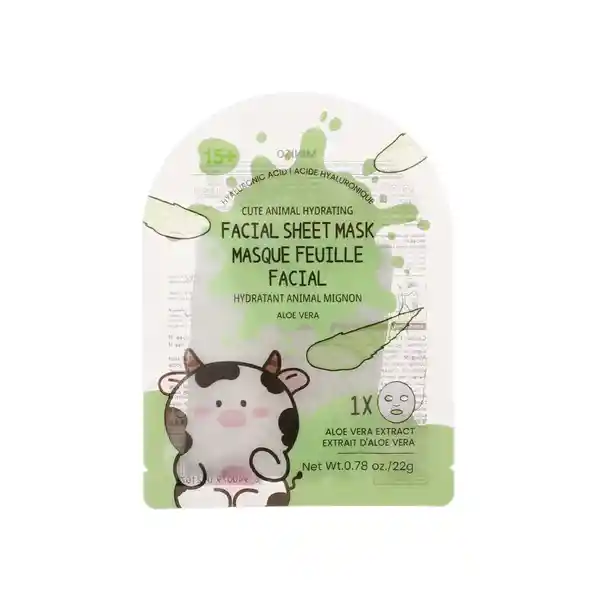 Mascarilla Facial Hidratante Cute Animal Aloe Vera Miniso