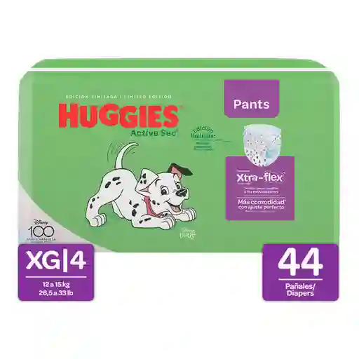 Pañales Huggies Active Sec Pants Etapa 4/XG Más Comodida y Absorción 