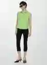 Camisa Lim Verde Talla L Mujer Mango