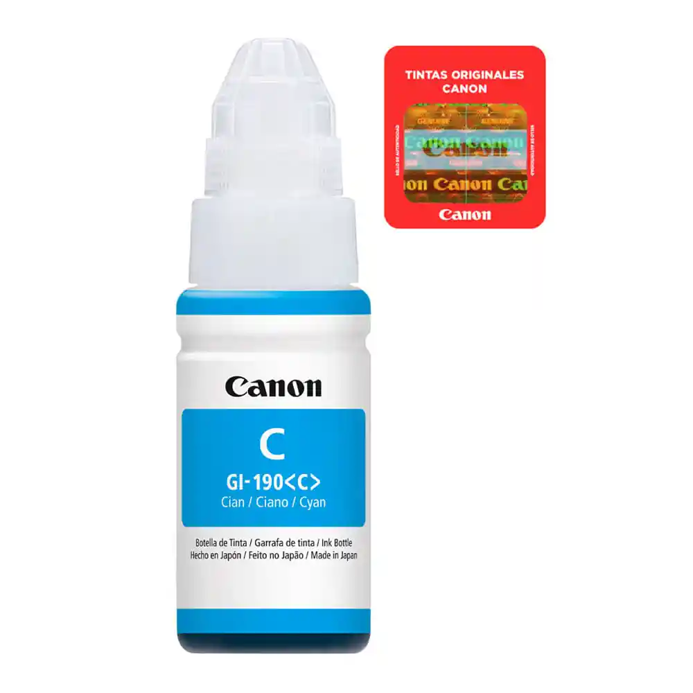 Botella De Tinta Canon 190 Cyan Gi-190c