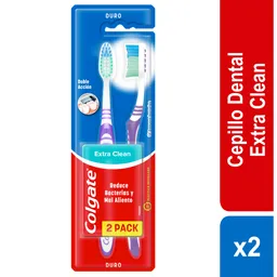 Cepillo Dental Colgate Extra Clean Firme Doble Acción x 2