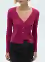 Abrigo Cardigan Seeds Fucsia Talla M Mujer Mango