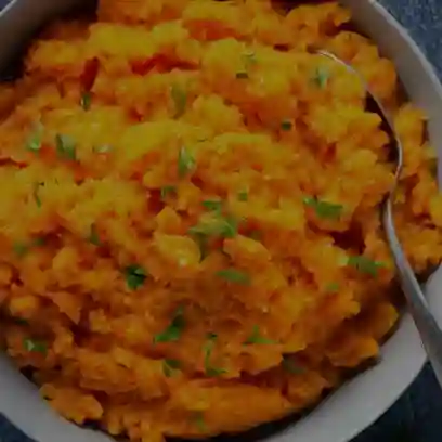 Bandeja con ahuyama y sopa del dia