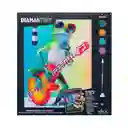 Toy Logic Cuadro de Arte Con Marco Diamantiny Rana Guitarrista