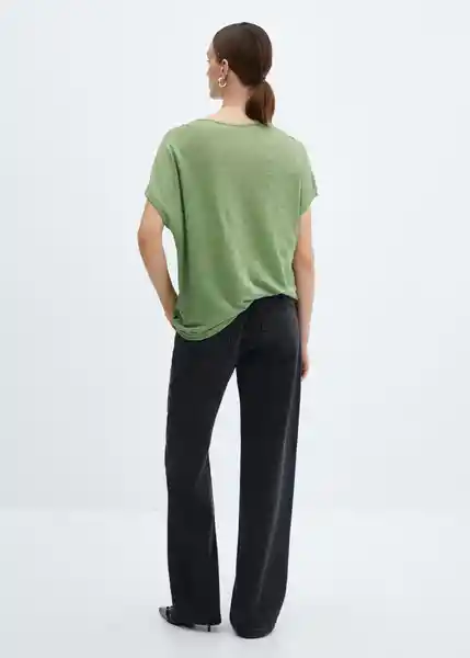 Camiseta Lint Verde Talla XS Mujer Mango