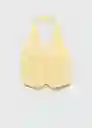 Chaleco Lilo Amarillo Pastel Talla L Mujer Mango