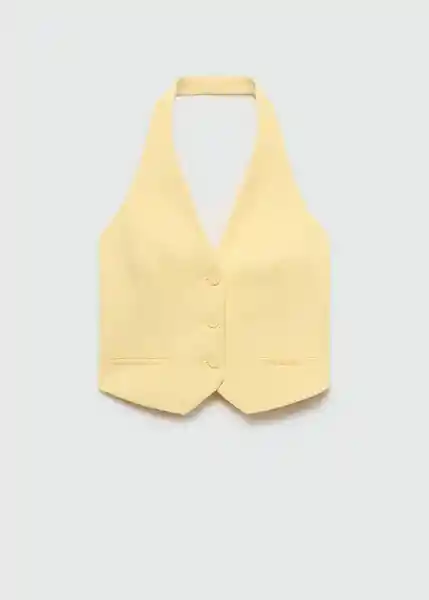 Chaleco Lilo Amarillo Pastel Talla L Mujer Mango
