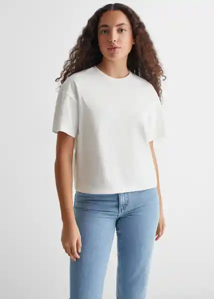 Camiseta Heavy Niñas Off White Talla 20 Mango