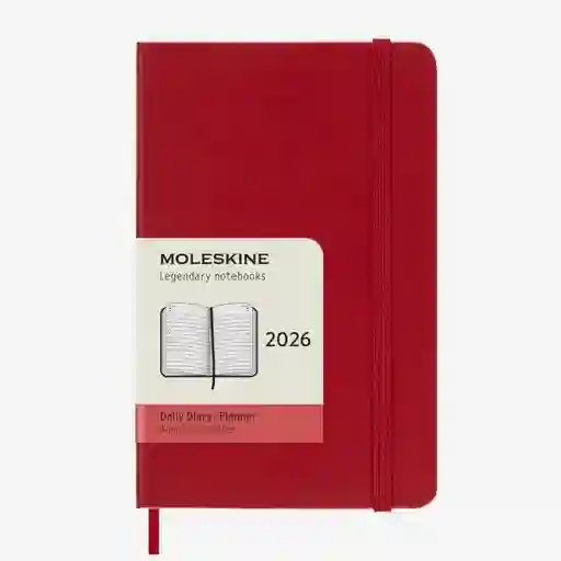 Moleskine Agenda Diaria Rojo Pequeña Hc 2026