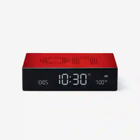 Lexon Reloj de Mesa Flip Premium Rojo