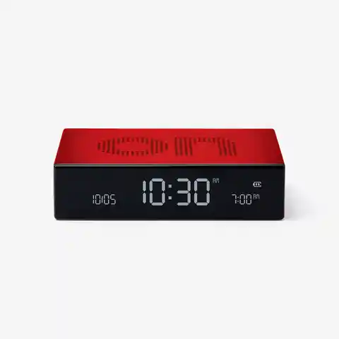 Lexon Reloj de Mesa Flip Premium Rojo