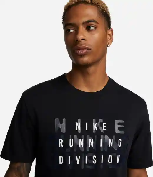 Nike Camiseta Df Tee Run Division Para Hombre Negro Talla M