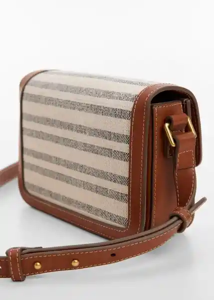 Bolso P Stripes Cuero Talla 99 Mujer Mango