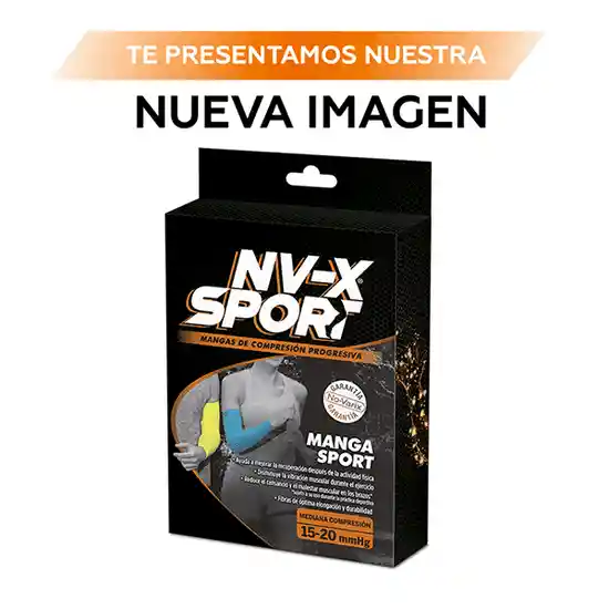 Nv-X® Manga Deportiva Unisex Sport 15-20 mm/hg Black Large