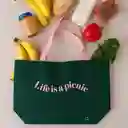 Bolsa de Compras Life is a Picnic Verde Miniso