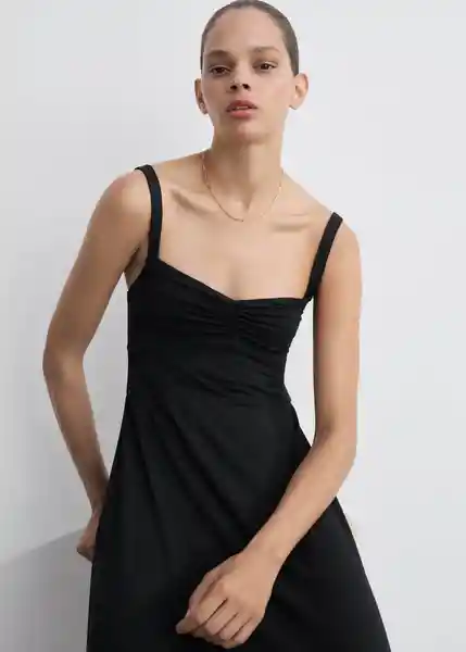 Vestido Cali Negro Talla M Mujer Mango