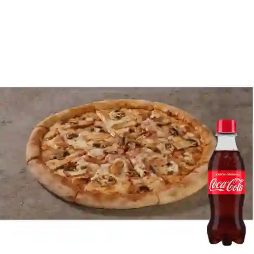 2 Pizzetas Pollo Champiñones +Cocacola Org 250ml