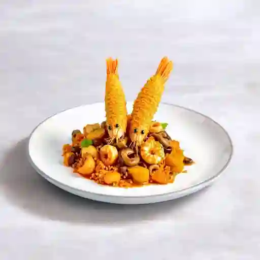 Tacu tacu de mariscos y maduros