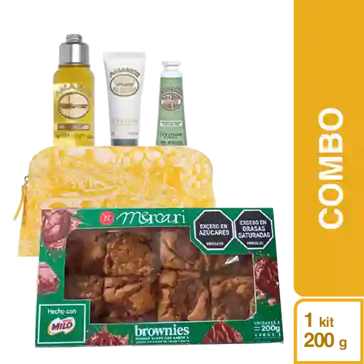 Combo Mini Brownie Melcochudo Con Milo + Kit Almendras Para Mamá