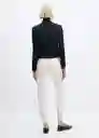 Jean Newmom Off White Talla 44 Mujer Mango