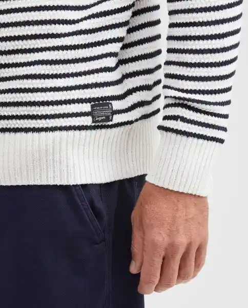 Suéter Tejido Retro Azul Marino Ultraoscuro Talla L Chevignon