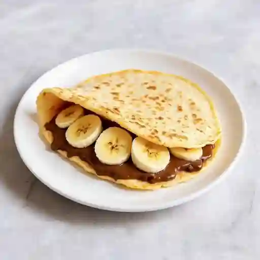 Tortilla dulce banano y nutella