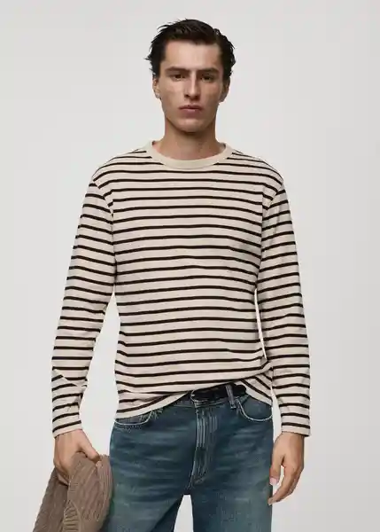 Camiseta Marinier Burdeos Talla L Hombre Mango