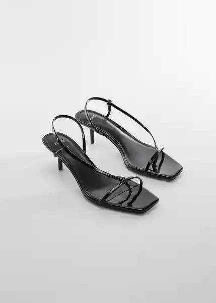 Sandalias Tir Negro Talla 38 Mujer Mango