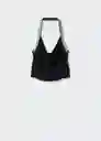 Top Lux Negro Talla S Mujer Mango