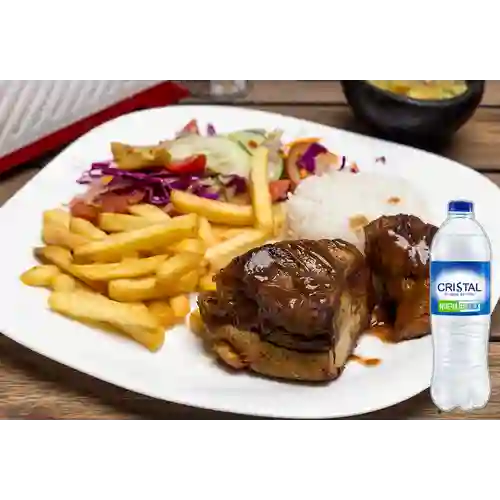 Combo Costillas BBQ + Agua Cristal Sin Gas 500 ml