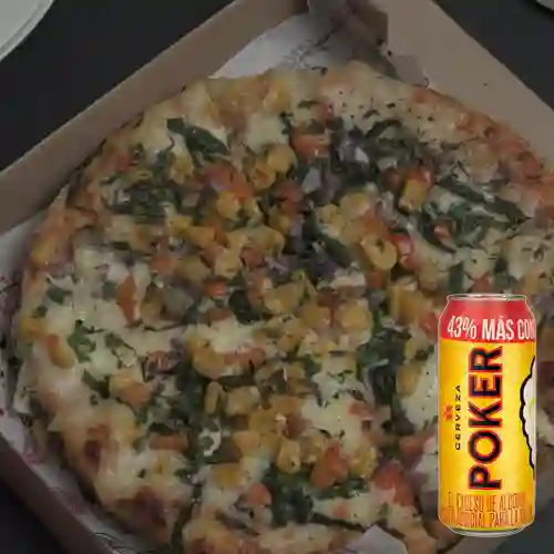 Combo Pizza Vegetariana + Poker 330 ml