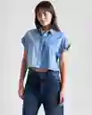 Camisa Mujer Azul Talla S 319G000_AZU114604 Americanino