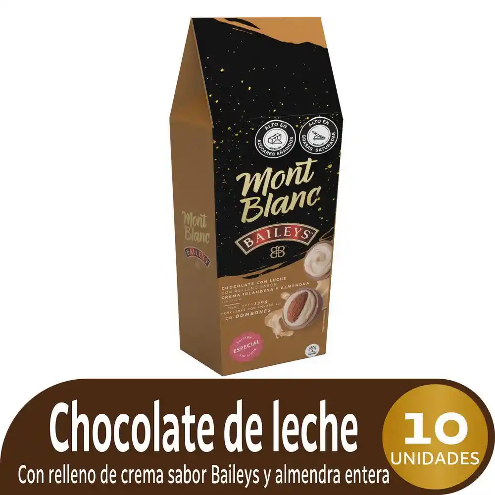   Mont Blanc  Bombon De Chocolate Con Leche Relleno Sabor A Crema Baileys 