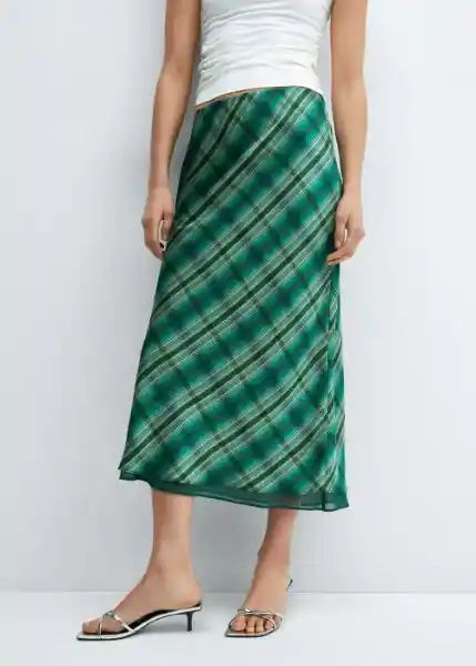 Falda Scot Verde Talla XS Mujer Mango