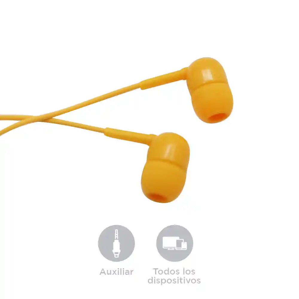 Miniso Audífonos de Cable Con Estuche de Cápsula Amarillo Hf236