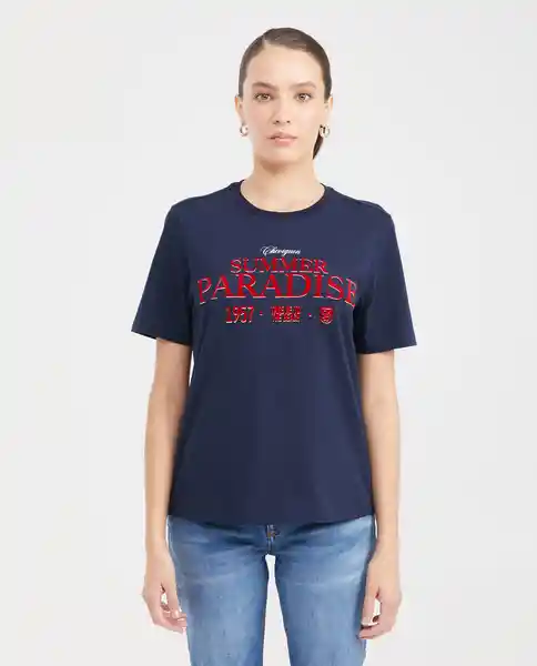 Camiseta Paradise Graphic Tee Azul Dark Ultra Oscuro M Chevignon