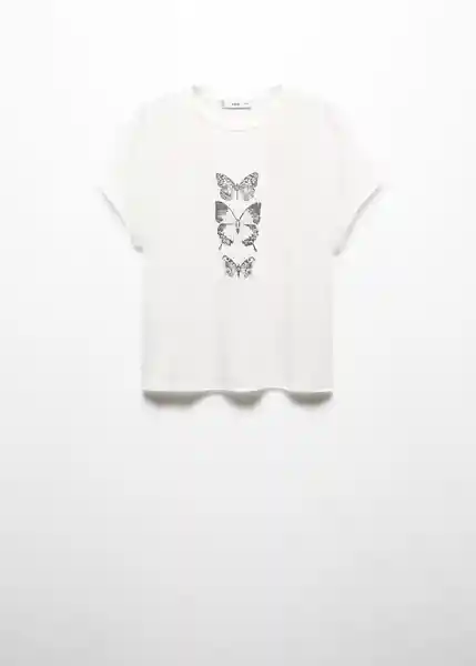 Camiseta Ilustra Blanco Talla M Mujer Mango