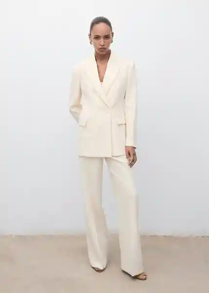 Blazer Americana Iguana Vainilla Talla S Mujer Mango